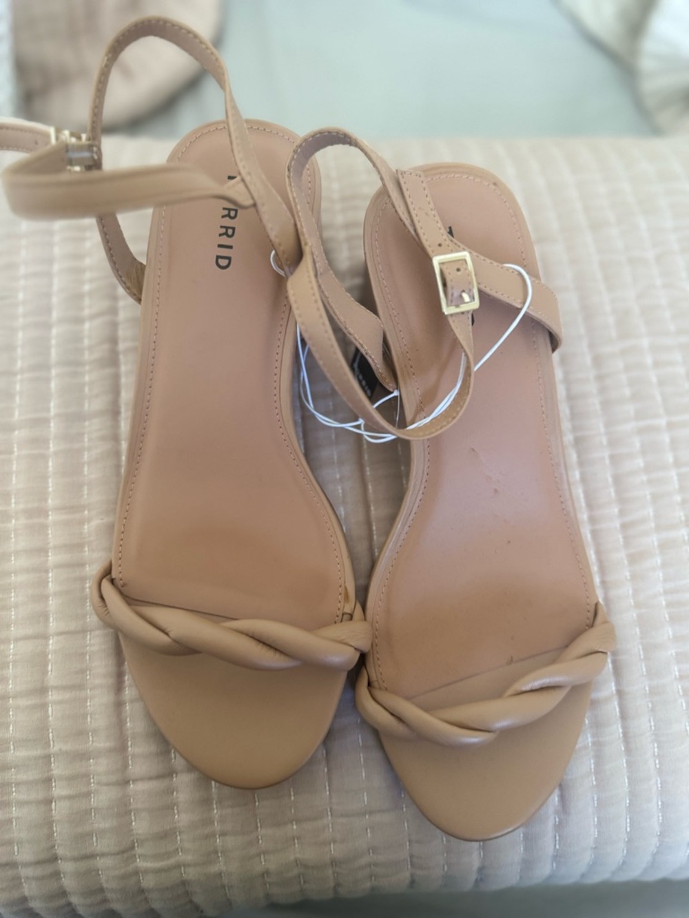 Torrid Braided Strap Ankle Buckle Sandals in Nude